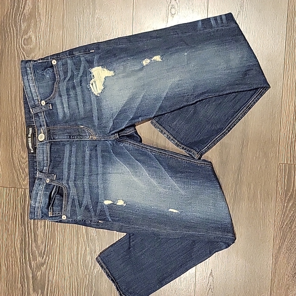 ❤ EXPRESS GIRLFRIEND DISTRESSED JEANS, 10 (30)